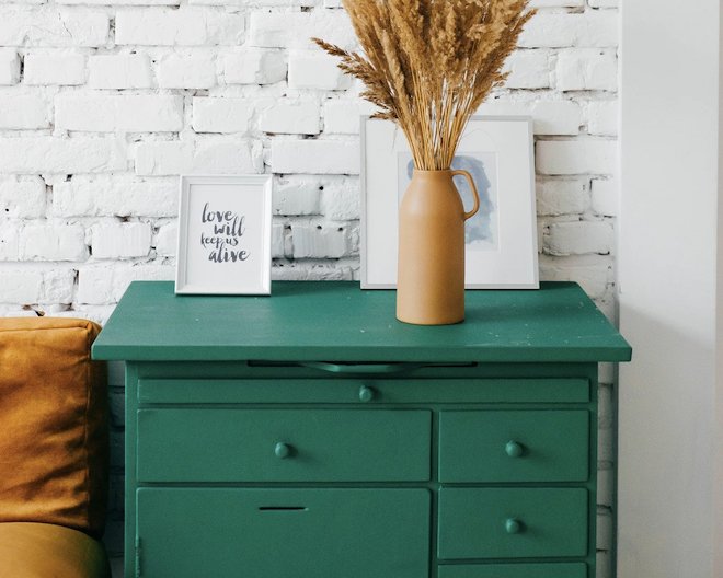 Image of a table with a plant